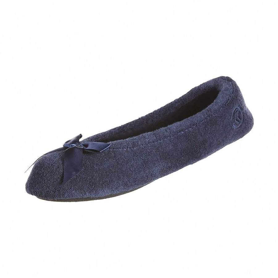 Isotoner Women's Terry Ballerina Slipper Clog - 海軍 - 查看 1
