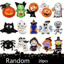 10pcs Random Mini Halloween-Themed Foil Balloons For Halloween Party Decoration - Multicolor - View 9