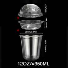 20 pièces Coupes à dessert jetables transparentes, coupes à dessert en plastique avec couvercles, coupes en plastique de 270/350 ml, coupes à yaourt, crème, glace et fruits polyvalentes, idéales pour les anniversaires et les mariages