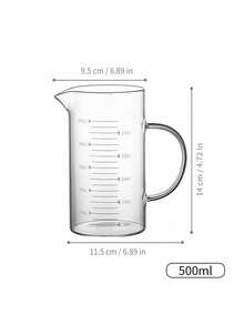 choxila 1pc High Borosilicate Glass Coffee Cup Measuring Cup Glass With Handle Graduated Cup Coffee Milk Juice Measuring Cup Transparent Glass Back To School - Coffee Measuring Cup - View 14