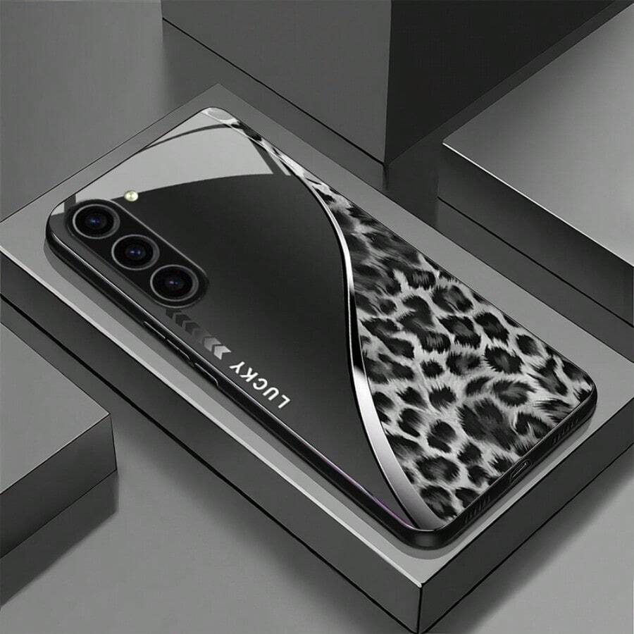 Compatible With Samsung Galaxy S25, S24, S23, S22, S21, S20 FE And Other A Series Models, The New Fashionable Leopard Print Glass Pattern Mobile Phone Case, Compatible Withi Phone17/IPhone17Pro/IPhone17Pro Max 16 15 14 13 12 11 Pro Max And Other Models - 混合顏色 3 - 查看 1
