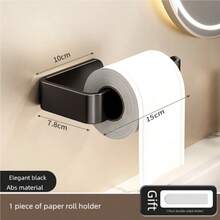 1 Toilettenpapierhalter, praktische Wandhalterung und Türhalterung für Papier im Badezimmer, nahtloses doppelseitiges Klebeband, in zwei Farben erhältlich, Schwarz/Weiß, Badezimmer-Accessoires, Badezimmer-Papierhalter, Küchen-Accessoires, Schlafsaal-Grundausstattung, Essentials für Studenten, die an die Uni zurückkehren, Schlafsaal-Papierhalter.