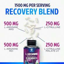 L-Arginine 1000mg Supplement - Heart Health Support - Premium Muscle Supporting Nitric Oxide Precursor Booster For Extra Strength - Gluten Free, Amino Acid Energy Blend For Men &Amp; Women - 60 Capsules - Flavor NameA - 查看 3