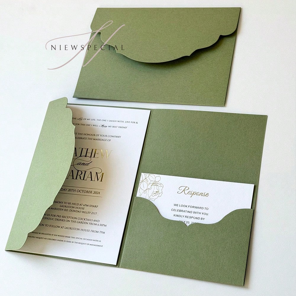 NIEWSPECIAL 10/20/25/50 wedding invitation cover tri-fold, engagement and birthday invitations 15 and Imad, simple design invitati...