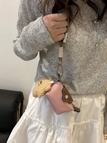 HAILIAN 女士时尚简约迷你零钱包，可搭配各种包包颜色，亦可作为精美配饰，亦可作为馈赠亲友的小礼物。女士钱包、迷你钱包、手拿包、零钱包（星形装饰） - 粉色 - 查看 3