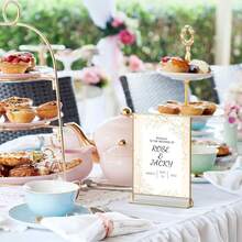 3/6/12 Pack Acrylic Gold Sign Holder, 4x6 Inch/5x7 Inch Tabletop Gold Picture Frames, Clear Double Sided Menu Holder, Wedding Table Numbers Picture Frames, Photo Displays For Events And Decor (Gold) - Gold-5x7 Inch - View 6