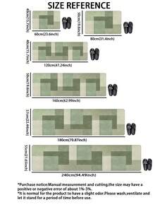1 件硅藻土厨房垫，现代摩洛哥几何绿色拼布设计，软橡胶缓冲抗疲劳厨房地毯，吸水，防滑，适用于厨房、浴室、洗衣房、入口 - 彩色 - 查看 4