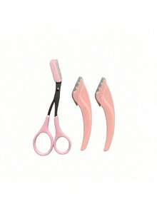 1/2/3pcs, Eyebrow Clippers/Crescent Shaped Eyebrow Trimmer, Blade, Novice Eyebrow Scraper, Male/Female Exclusive Set