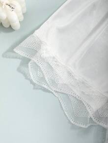 CELILIN 1 Peça Shorts Finos de Renda Respiráveis e Confortáveis de Cor Sólida para Mulheres, Verão - Branco - Visão 2