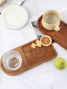 1pc Customized Wooden Tea & Cookie Tray, Coaster, Vintage Coffee Cup Mat, Tray, Tea & Cookie Pad, Wooden Coffee Serving Board, Anniversary Gift, Wedding Gift, Engraved Wooden Board, Tea & Coffee Lover Gift, Christmas, New Year, Thanksgiving Gift