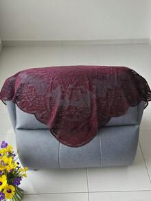1pc 130cm*60cm Deep Wine Red Lace Trim, Decorative Fabric For Clothing, Lampshade, Tablecloth, Dress Hem