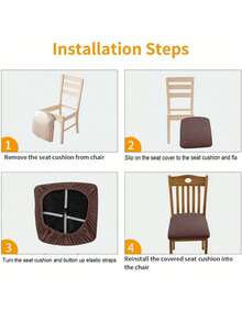 6 Pcs Chair Seat Cushion Covers, Stretch Dust & Stain Resistant Protective Covers, Jacquard Geometric Chair Seat Cover, Modern Chair Cushion Cover Bedroom Dining Chair Covers, Brushed Jacquard Chair Covers, Detachable And Washable Furniture Protective Covers