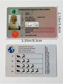 5 pièces Carte de vœux Père Noël, Permis de conduire perdu, Décoration de Noël, Permis de traîneau volant du Père Noël, Permis de conduire du traîneau du Père Noël, Carte de fête en plastique, Accessoires de décoration de Noël, Pas d'électricité requise Décorations de Noël Pyjamas de Noël Cadeaux de Noël Décoration de Noël