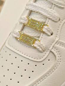 2/4pcs Metal Shoelace Buckle - Hollow Out Zinc Alloy, Synthetic Cubic Zirconia, Unisex Sports Shoes Accessories, Shoe Decoration, Shoe, Spring Summer Picks, Brides Maid Gifts, Room, Bedroom Decor, Bedroom Decor, Beach, Travel, For Men, For Women, Vacation,Cute Stuff - Multicolor - View 7