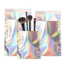 50/100个全息可重复密封包装袋,可爱彩色塑料防臭拉链铝箔袋,全息袋,食品储存袋,珠宝袋,适用于小型企业 - 全息 - 查看 8