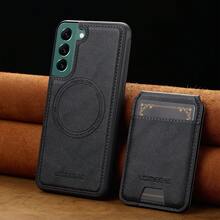 OUKNOEO Detachable Magnetic Wireless Charging Faux Leather Phone Case, Compatible With IPhone 17 Air 16e 15 14 13 Pro Max S26 S25 Edge S24 Ultra Plus A37 A57 Pixel 10 9 8 7, With Card Holder, 3 Card Slots, Anti-Theft Card Pocket - Black - View 63