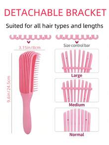 1 Pc Hair Detangler Brush For Afro/African Textured 3a To 4c Kinky, Wavy, Curly, Coily Hair: Gently Detangles Wet, Dry, Or Oiled Hair, Reduces Breakage & Exfoliates Scalp. For At-Home Or Salon Use By Men & Women With Natural, Thick, Long Textures For Beautiful Hair. - 彩色 - 查看 2