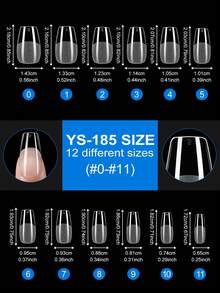 120/600片装 中号方形软胶透明甲片 半哑光全覆盖甲片 亚克力预压假指甲片 指甲延长器 家用DIY美甲压片 美甲产品 美甲用品 - 無色 - 查看 2