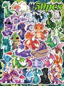 50 pegatinas de dinosaurios, calcomanías autoadhesivas para cuaderno, diario, taza, computadora, teléfono, escritorio, decoración de pared, adecuadas para decoración del hogar y regalos festivos