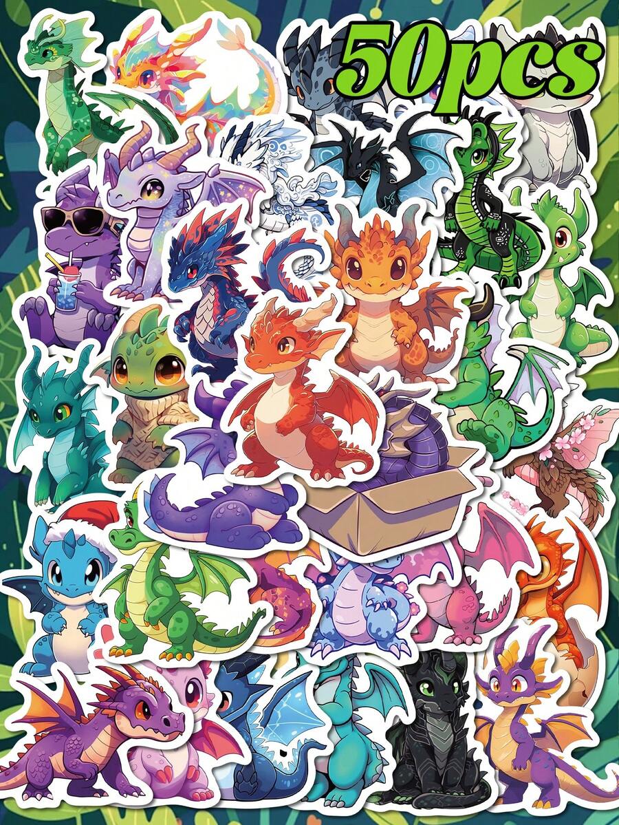 50 pegatinas de dinosaurios, calcomanías autoadhesivas para cuaderno, diario, taza, computadora, teléfono, escritorio, decoración de pared, adecuadas para decoración del hogar y regalos festivos