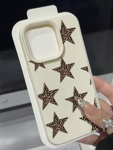 1件装 时尚豹纹星形图案防水防震防滑软手机壳，兼容苹果及其他品牌手机 - 彩色 - 查看 2