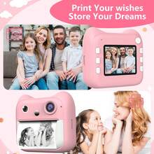 儿童即时打印相机，可打印照片的即时相机，适合3-12岁男孩女孩的圣诞节、生日和新年礼物，3-10岁幼儿的便携式玩具 - 多色 - 查看 5