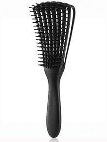 1 Pc Hair Detangler Brush For Afro/African Textured 3a To 4c Kinky, Wavy, Curly, Coily Hair: Gently Detangles Wet, Dry, Or Oiled Hair, Reduces Breakage & Exfoliates Scalp. For At-Home Or Salon Use By Men & Women With Natural, Thick, Long Textures For Beautiful Hair. - 彩色 - 查看 10