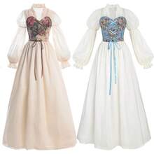 Cosplay Clothing - 2442 Court-style Waist-cinched Dress (White) - View 2
