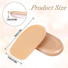 1 Pair Lightweight Silicone & Velvet Insole, Half Size Increase Insole, Anti-Abrasion Insole, Silicone Heel Lift Insole, Hidden Increase Insole, Reduce Shoe Heel Internal Wear, Suitable For Various Closed Toe Shoes, Suitable For Photo Shoot, Visually Enhance Body Proportion