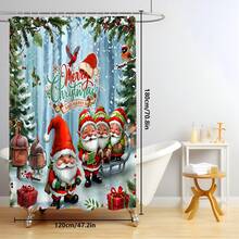 Bộ rèm tắm đa năng Giáng sinh 1/4 chiếc, tặng kèm 12 móc treo, tạo không khí lễ hội, thảm nhà tắm, thảm hình chữ U và thảm nhà vệ sinh tròn, phù hợp với mọi không gian phòng tắm Giáng sinh, trang trí phòng tắm - Nhiều màu - Xem 16