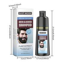 Men's Mustache & Beard Dye For Gray Hair Coverage - Natural Permanent Beard Hair Dye,Plant Extracts Gentle & Non-Irritating, Easy To Color, Beard Dye For Men - 藍色-黑色 - 查看 8