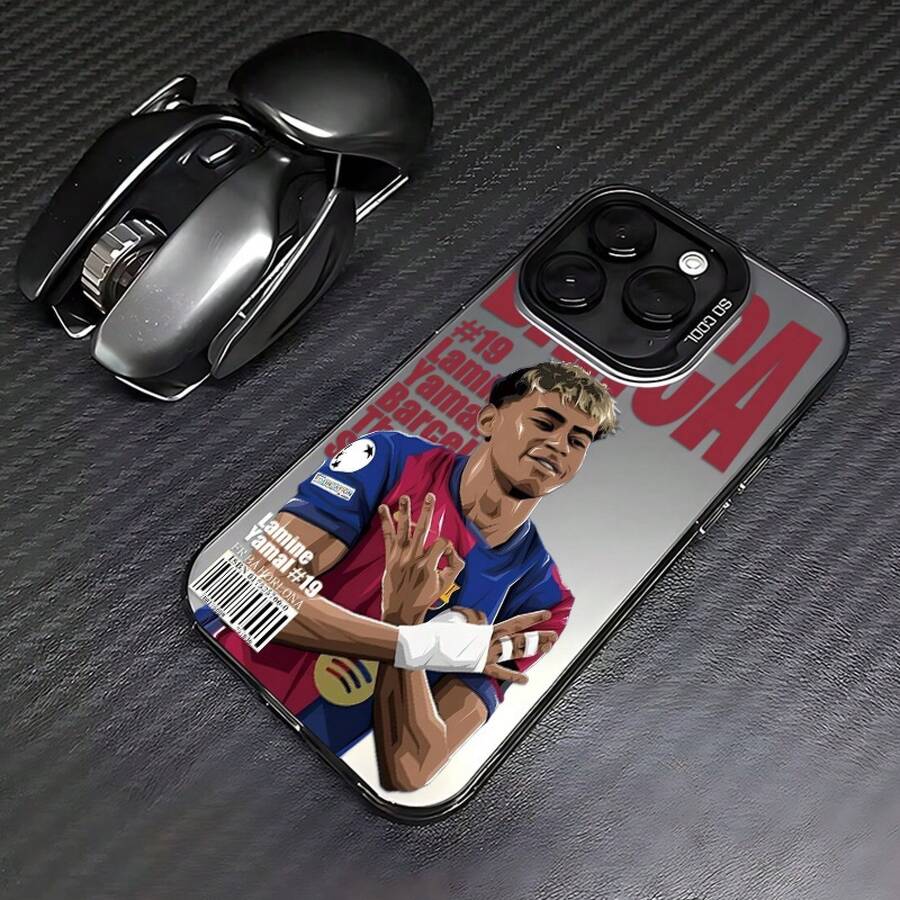 Funda de Teléfono Estrella de Fútbol Y-Yamal 19 Compatible con iPhone 16 15 14 13 12 11 Pro Max X XR XS Max 8 7 Plus Cubierta Trasera Mate Antigolpes - Mezcla de colores - Ver 1