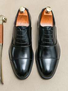 男士正装系带鞋、男士奢华商务正装牛津鞋（黑色和棕色）、婚礼和派对尖头正装鞋、冬季时尚牛津鞋、绅士工作鞋、2025年秋季新款时尚派对布洛克休闲德比鞋、春季舒适绅士新郎婚鞋、办公室经典正装休闲正装鞋、职业装复古三带皮鞋 - 黑色 - 查看 2