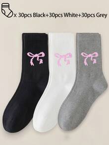 40 peças/30 peças/24 peças Meias Esportivas Confortáveis Unissex, Adequadas para Esportes e Treinamento, Meias Longas para Mulheres, Uso Casual e Empresarial, Antibacteriano, Macio, Preto e Branco, Resistente a Odores, Absorvente de Umidade, Macio e Leve, Adequado para Outono/Inverno, 20 peças/10 peças/8 peças/6 peças/4 peças/2 peças