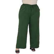 Duna Women's Plus Size Wide Leg Pants Kit 3 - White Black Military Green - View 8
