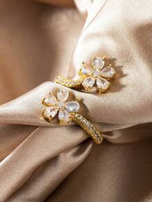 Hot Item Restocked! 1pc Dainty Adjustable Flower Ring,Natural Inspired Ring,Valentine's Day,Anniversary Chriatmas Gift(No Box) - 金色 - 查看 5