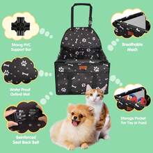 Dog Car Seat Puppy Portable Pet Booster Car Seat With Clip-On Safety Leash And Stable Fram, Anti-Collapse,Perfect For Small Pets