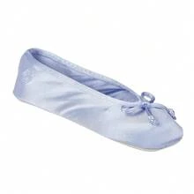 Isotoner Women's Satin Ballerina Slippers With Soft Tie Bow And Suede Sole - cây dừa cạn - Xem 7