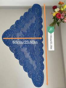 1pc 130cm*60cm Navy Blue Lace Trim, Decorative Fabric For Clothing, Lampshade, Tablecloth, Dress Hem
