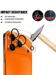 2PCS Camera Lens Protector Compatible With Iphone 17 17Pro 17Pro Max 16 15 14 13 12 11 16Pro Promax 3D Rear Lens Tempered Glass Film Compatible With Iphone 17 Air 17 Lens Cover Anti-Scratch, Tempered Glass, Easy To Install. - Clear - View 5