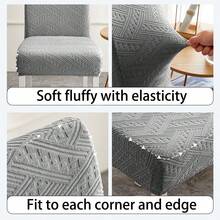 Bohemian Style Stretch Solid Chair Covers, Soft Fit Universal Desk Slipcovers, Removable Washable Anti-Dust Spandex Chair Protector Cover