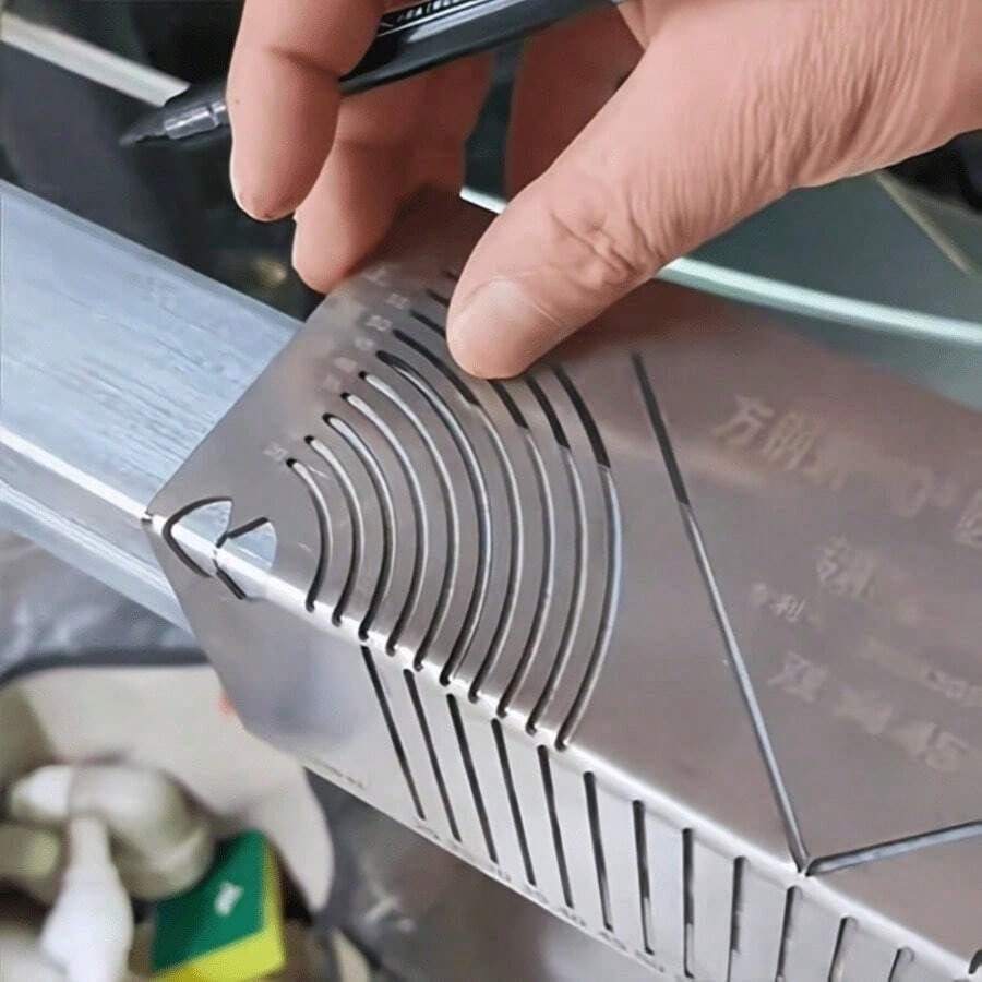 1 High-Precision Steel Folding Ruler, Equipped With A Dedicated Marking Pen, Adjustable Straight/Curved Marking Tool, Dual-Purpose Engraving Machine, Multi-Purpose High-Precision Tape Measure, Waterproof Square/Angle Steel Pipe Welding Tool, Protractor