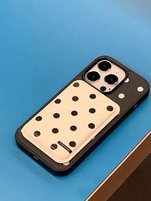 1 件简约 PU 皮革动物印花手机壳卡夹，磁性卡槽，适合所有型号，简约卡袋