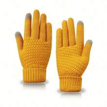 Gants chauds tactiles pour femmes - avec poignets côtelés élastiques, convient pour la randonnée, le cyclisme et les sports de plein air - protection des mains résistante au froid pour l'hiver (noir/blanc/rose/beige), équipement de camping d'hiver, design décontracté, lavage à la main uniquement