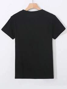 Camisa casual estampada gato boxe camiseta manga curta gola redonda 100% algodão - Multicolorido - Visão 5