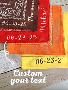 1 Customized Name And Date Women's Scarf, Headscarf, Square Scarf, Personalized Paisley Pattern Square Scarf, Customized Handkerchief, Vintage Square Scarf For Bridesmaids, Party Gifts, Bridesmaid Gifts, Suitable For Weddings, Rock Music Festivals, Parties And Concerts, Suitable For Men And Women.