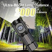 Portable Rechargeable  Flashlight| 5 Modes, 1200mAh Lithium Battery, Super Bright 3-LED 2000LM, 500m Long-Range Beam| Pocket-Sized Compact Flashlight For Outdoor, Night Fishing, Camping, Cycling, Hiking, Emergency Light, Night Shift Workers - Black, 1 Pack - View 12
