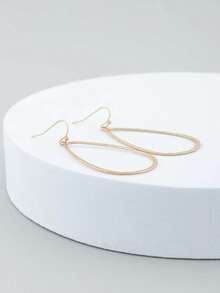 Hollow Out Water Drop Earrings - 黃金 - 查看 6