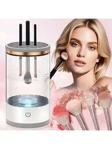 1Pc Easy To Clean Electric Makeup Brush Cleaner - Gentle Rotating Technology, USB-Powered, For All Brush Sizes - Multicolor - View 2