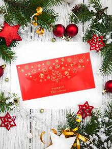5pcs Christmas Card Envelopes, Money Envelopes, Gift Envelopes, For Christmas With Bronzing & Hollow Design Xmas Cash Gift Envelopes For Christmas New Year Holiday, Festivals, Weddings, Parties, Birthdays And Christmas Celebration, Unique Collectibles